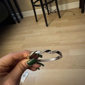 Silver Twisted Bangle Bracelet